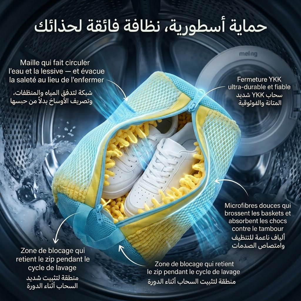 👟 كيس غسيل الأحذية المبتكر: نظافة أسطورية وحماية متكاملة!