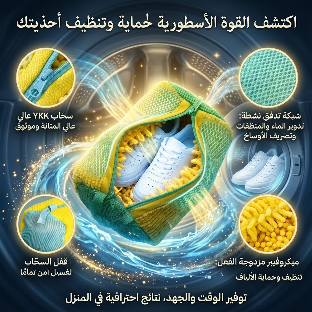 👟 كيس غسيل الأحذية المبتكر: نظافة أسطورية وحماية متكاملة!